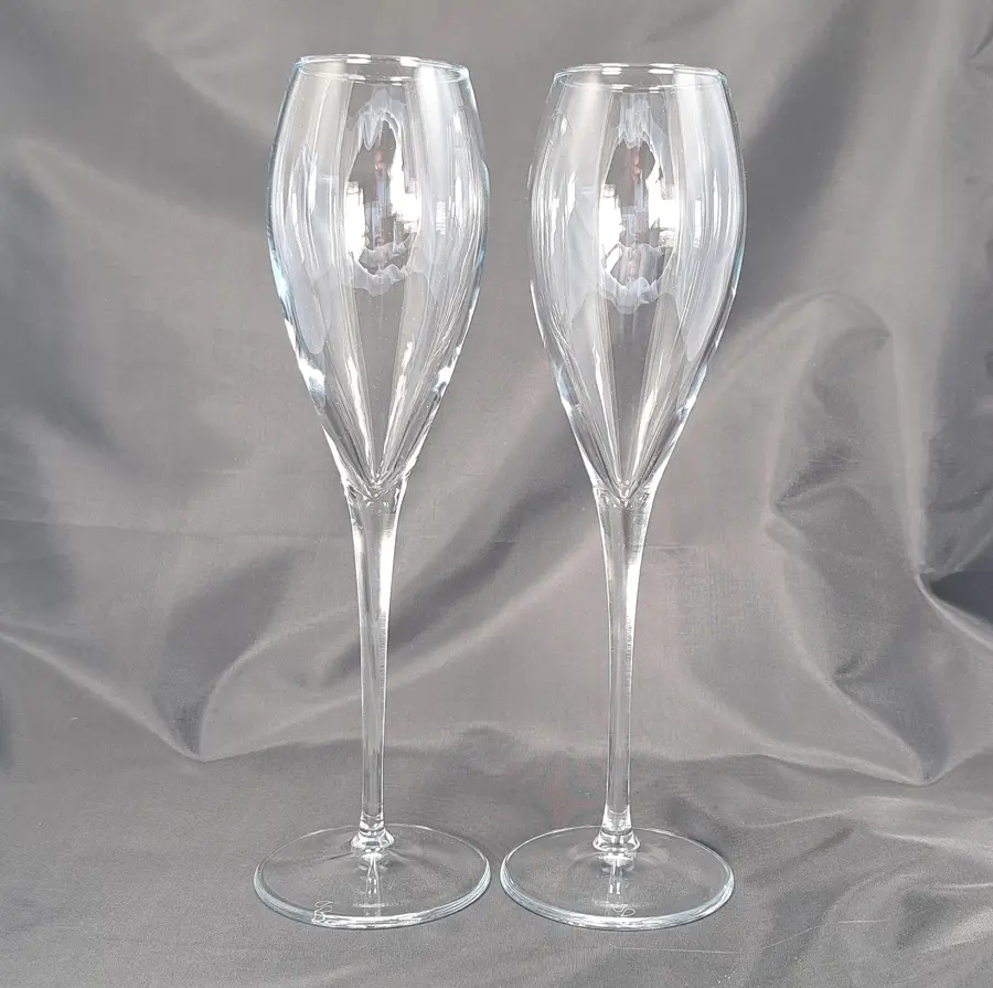 NUDE Fantasy Champagne Glasses, Lead-Free Crystal Flutes, Pair of 2