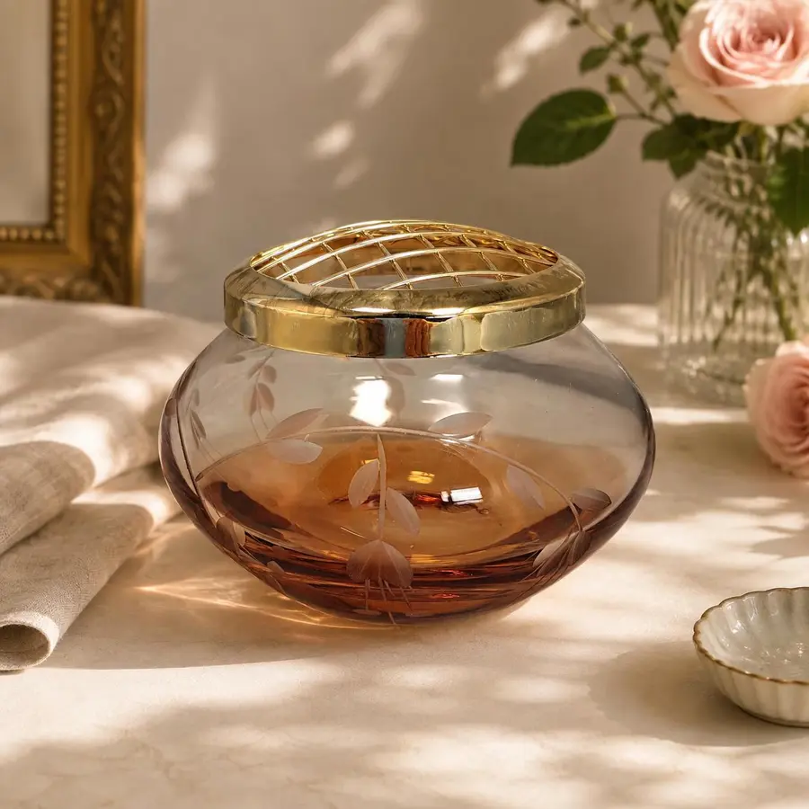 Vintage Rose Bowl, Glass Posy Vase.