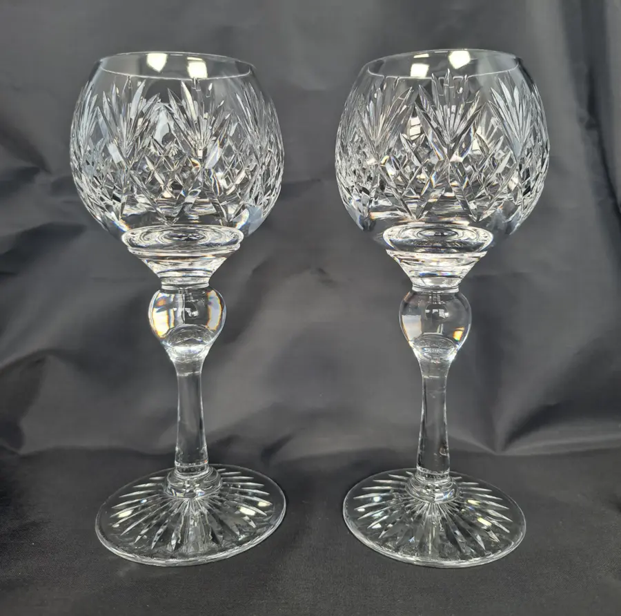 Vintage English Crystal Wine Glass, Bridge Crystal Hock Goblet, Choose 1 or 2