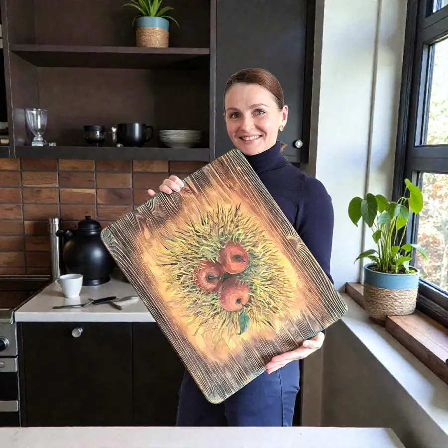 Handmade Tray with brush-texturing and Hand-Painting: Rustic Farmhouse Decor
