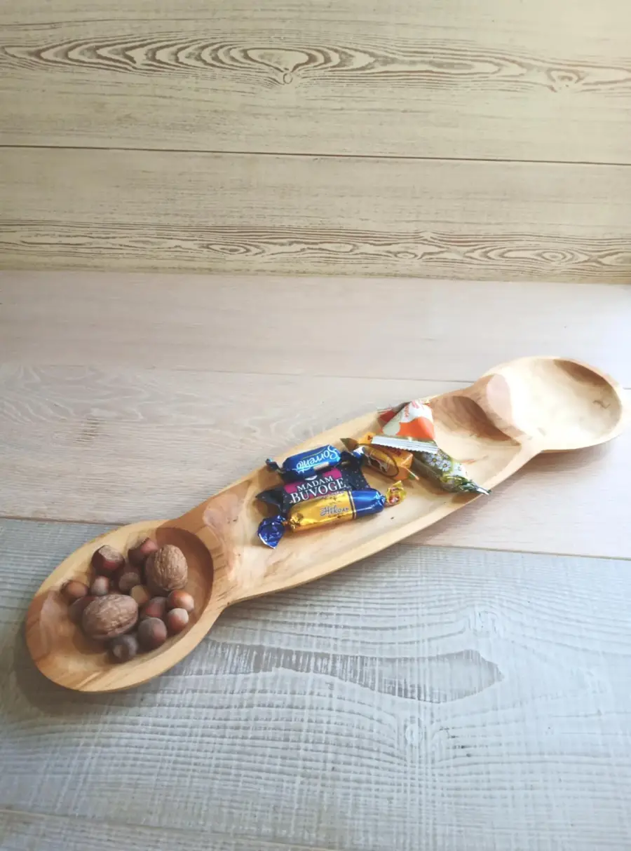 Handmade Cherry Wooden Bowl, Wood Serving Platters, Tapas Dish