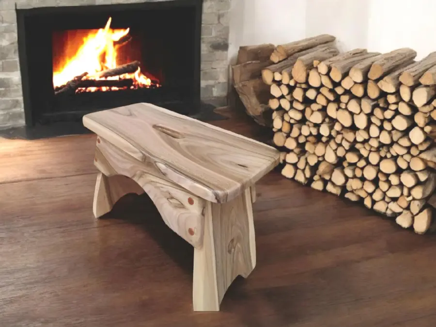 Handmade Walnut Milking Stool: Rustic Garden Step Stool