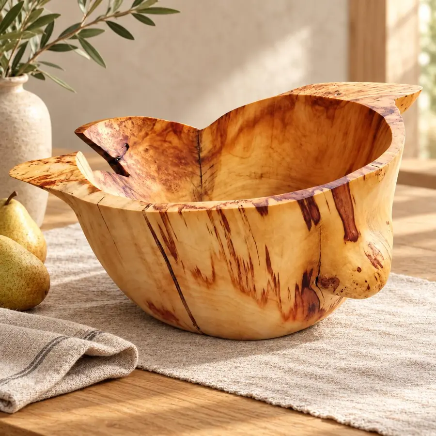 Handmade Burl Maple Wood Bowl