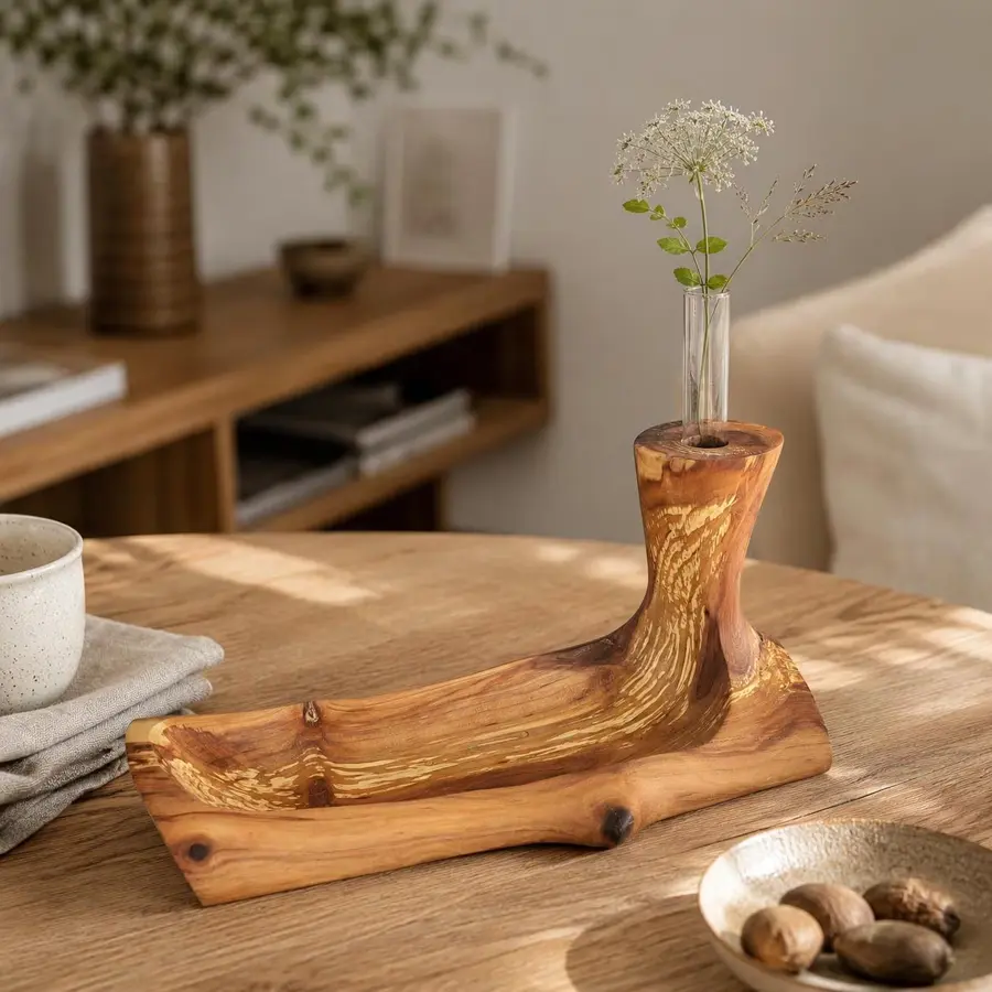 Spalted Apple Wood Bowls with Bud Vase