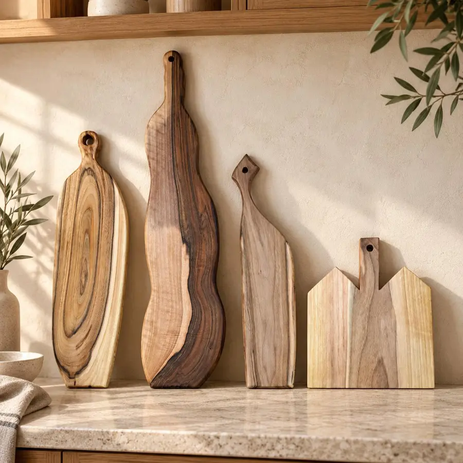 Handmade Walnut Wooden Chopping Board: Rustic Cutting Cheese Board