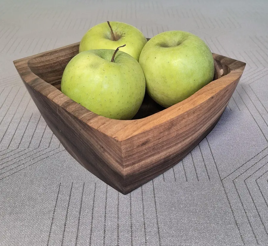 Handmade Walnut Wooden Bowl: Carved Wood Jewelry Tray, Trinket Dish, Serving Platter