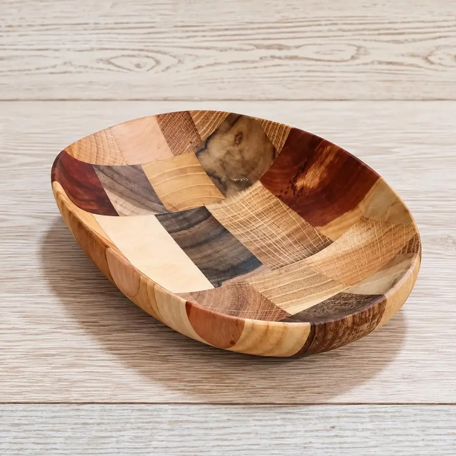 Handmade Segmented Wood Bowl, Small Trinket & Snack Dish