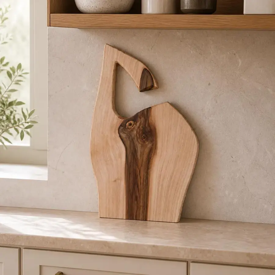 Handmade Walnut Wood Chopping Board: Rustic Cutting Cheese Board