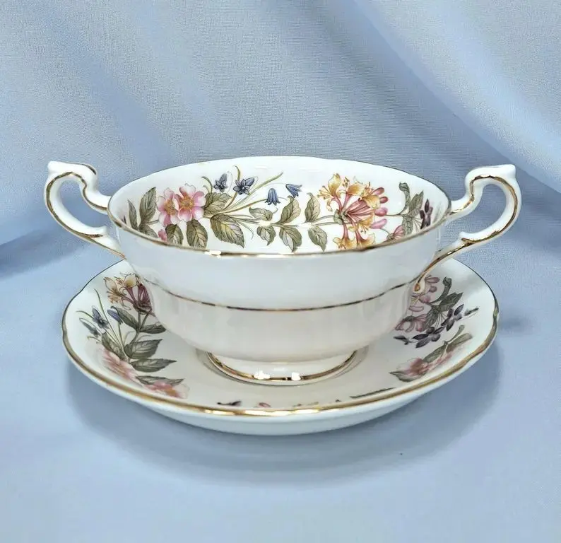 Paragon Country Lane floral bone china bowl and saucer.